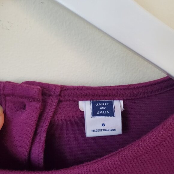 Girls Size 8 Janie and Jack Burgundy Dress - Picture 3 of 5